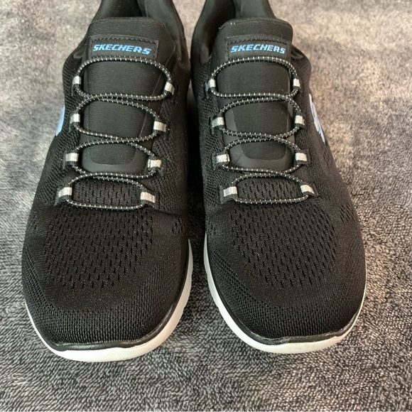 Skechers Sneaker Women’s Sz 7 Summits Black White Slip on - Picture 4 of 9